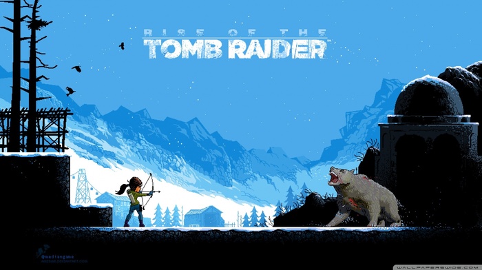video games, Tomb Raider, pixel art, Rise of the Tomb Raider