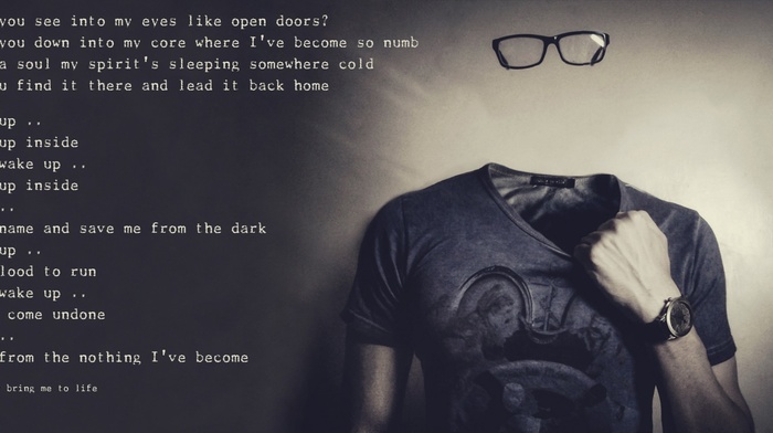 glasses, headless, quote