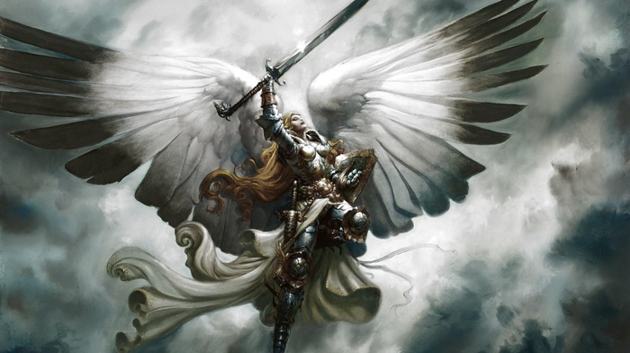 magic the gathering, armor, angel, wings