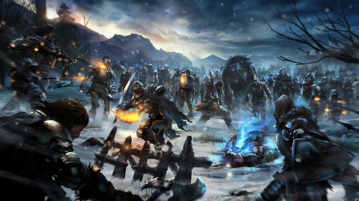white walkers, fantasy art, Game of Thrones, video games, warrior