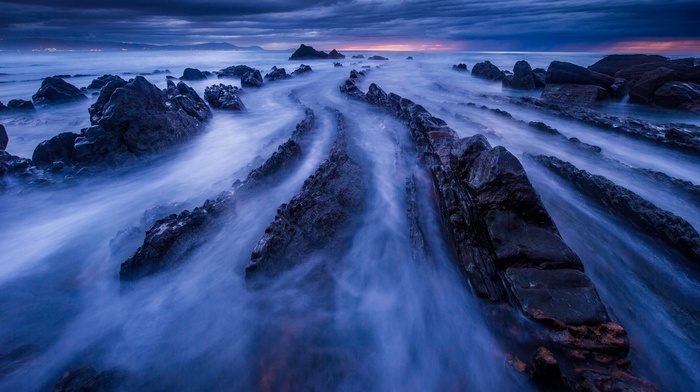 stones, nature, landscape, mist