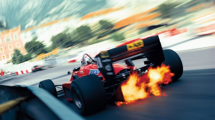 blurred, Formula 1, vintage, racing, Ferrari