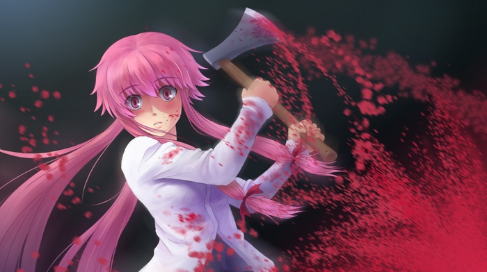 Gasai Yuno, yandere, anime girls, Mirai Nikki, anime - wallpaper