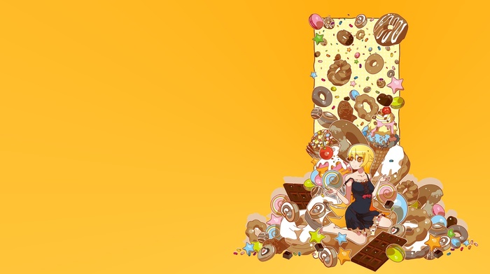sweets, donut, monogatari series, Oshino Shinobu