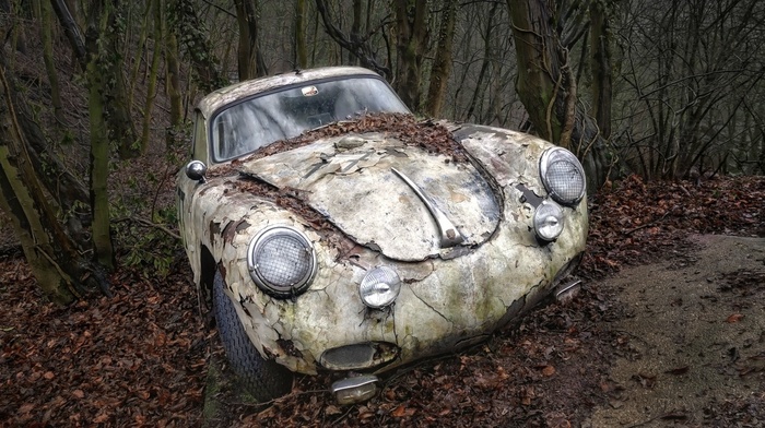 Porsche, car, wreck