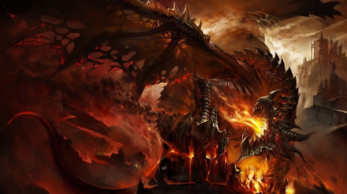 fantasy art, video games, dragon, World of Warcraft