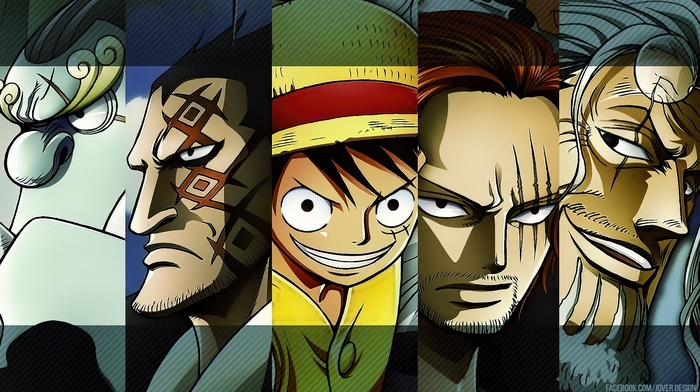 Monkey D. Luffy, Shanks, Jimbei, One Piece, Silvers Rayleigh, Monkey D. Dragon