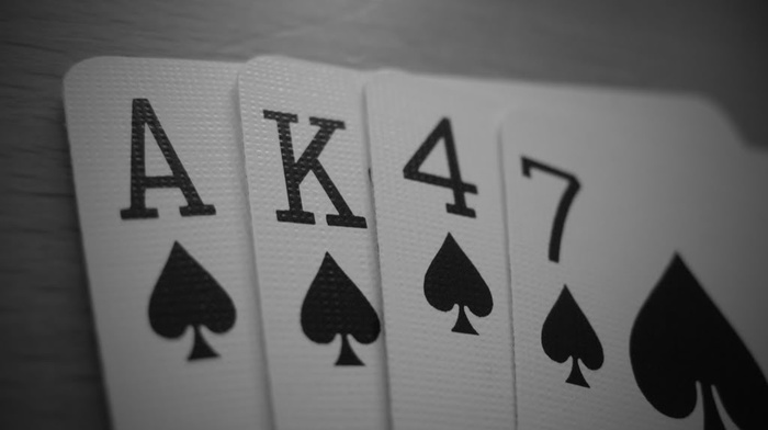 playing cards, AK, 47