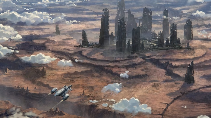 ruins, space, Star Citizen, science fiction, aircraft