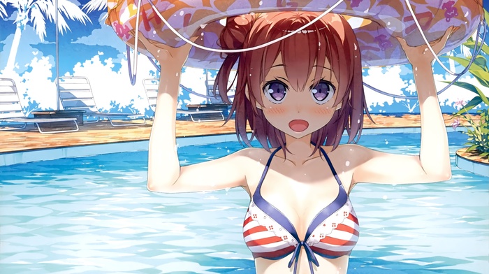 Kantoku, anime girls, bikini