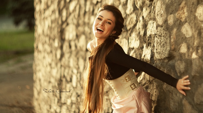 girl, long hair, brunette