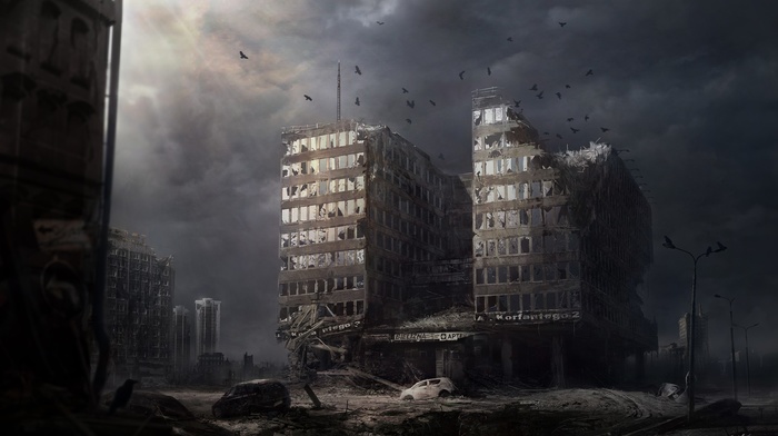 apocalyptic, ruin, futuristic, artwork