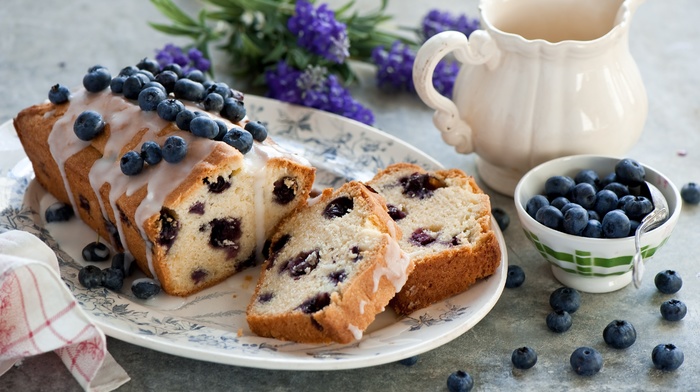blueberries, cakes, food