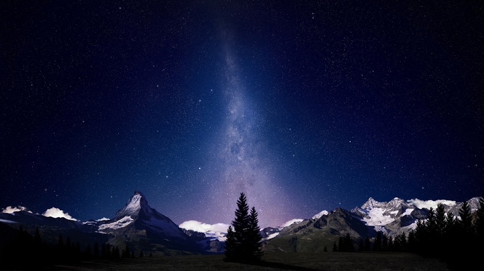 Milky Way, stars, landscape, mountain
