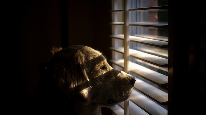 shutters, dog, animals, sunlight