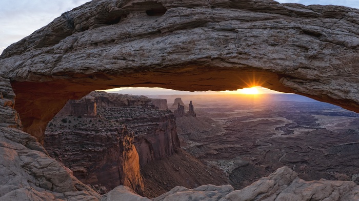 sunset, landscape, nature, desert