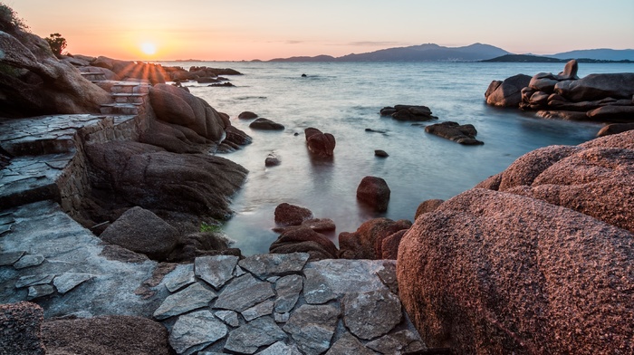 Corsica, nature, sea, rock