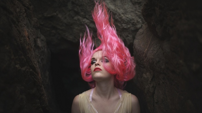 girl, model, pink hair