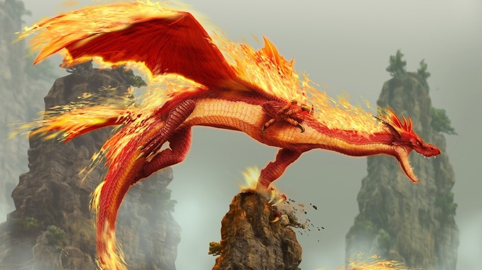 fire, dragon