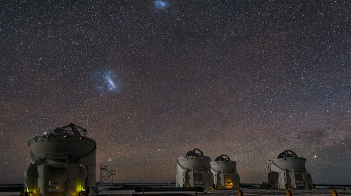 starry night, Atacama Desert, universe, observatory, galaxy, landscape, Chile, nature, lights, space