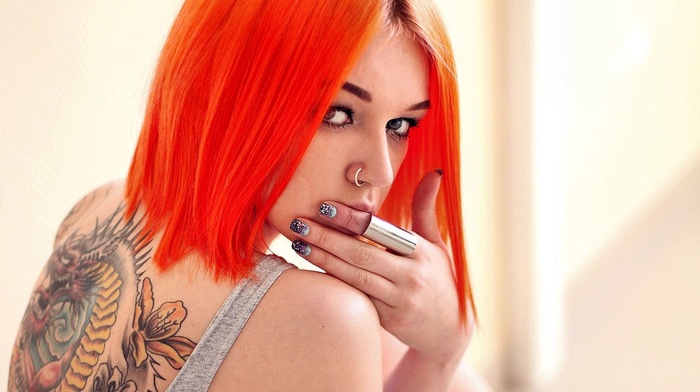 colorful, dyed hair, Aleksandra Zenibyfajnie Wydrych, girl, piercing