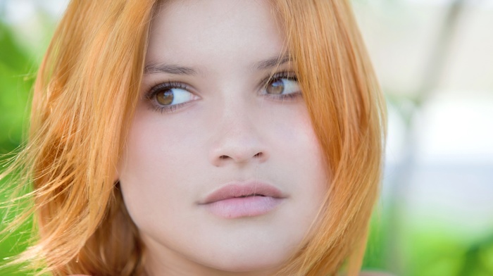 redhead, Violla A., nature, brown eyes, girl