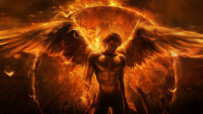 fire, wings, angel