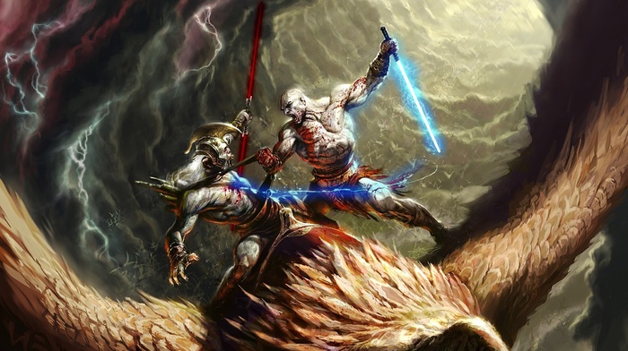 God of War, lightsaber, Star Wars