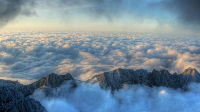 clouds, mist, nature, mountain, landscape