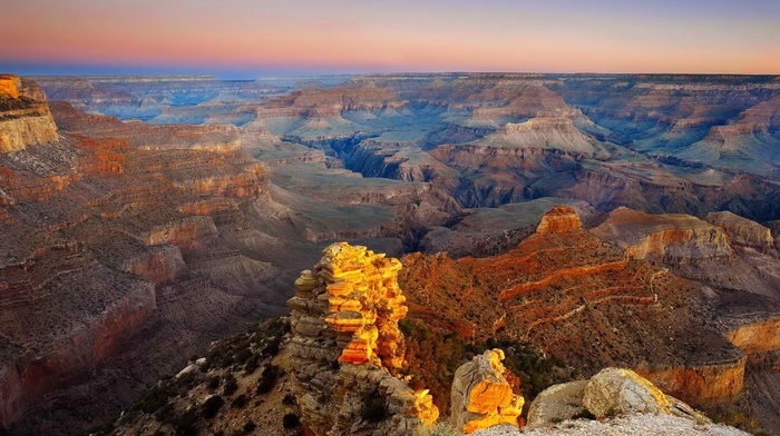 canyon, sunrise, Grand Canyon, nature, landscape, desert