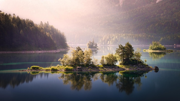 nature, lake, landscape, forest