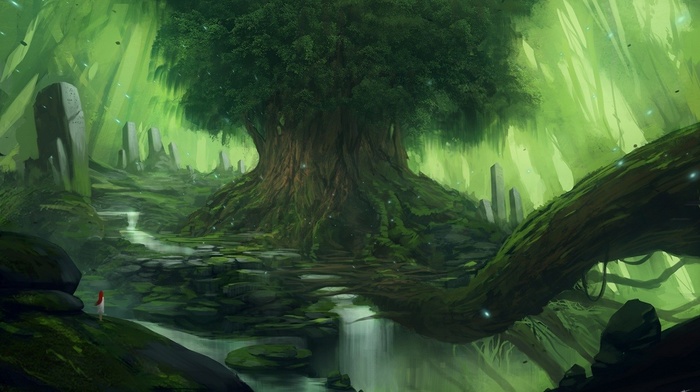 trees, fantasy art