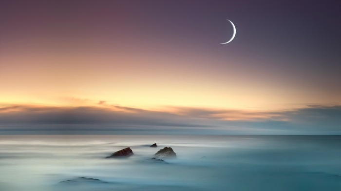 moon, sea, moonlight