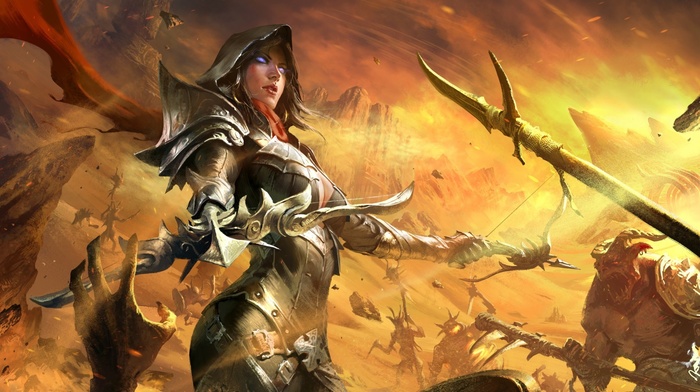 Diablo, video games, fantasy art, digital art, demon hunter, Diablo III