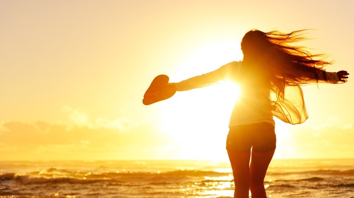 Sun, sea, girl, beach, model