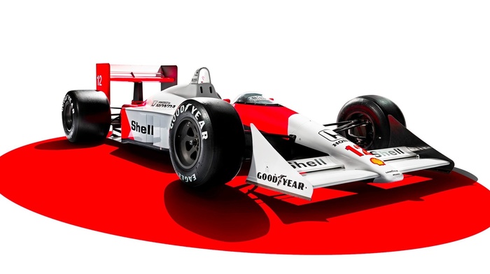 1988, Honda, 3D, mclaren mp4, 4, white background, legends, race cars, Ayrton Senna, Formula 1, McLaren F1, CGI