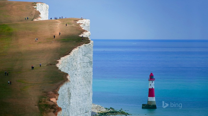 England, cliff, nature, landscape, coast, Seven Sisters, sea