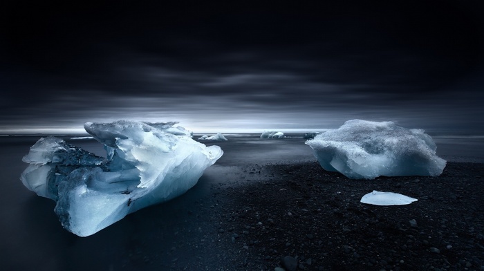 nature, landscape, ice, beach