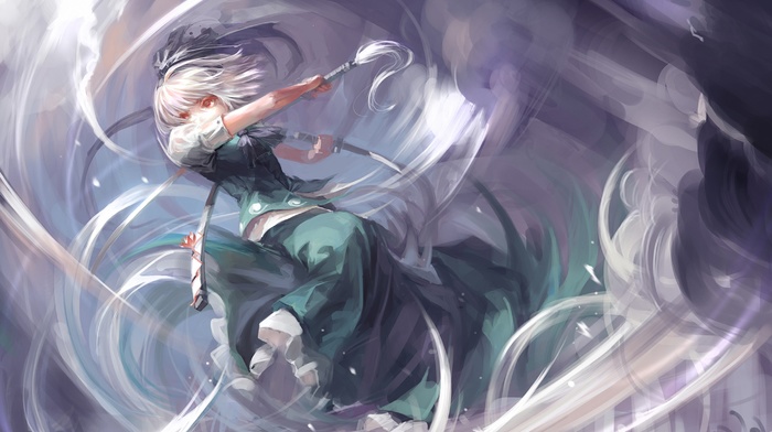 dress, touhou, Konpaku Youmu, weapon