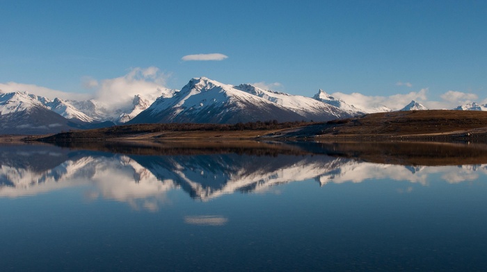 mountain, nature, reflection, landscape, snowy peak