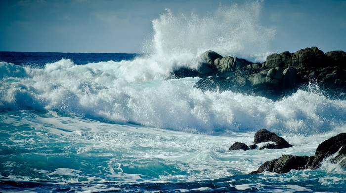 sea, nature, waves, landscape