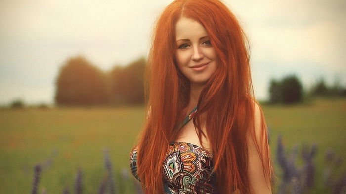 girl, redhead, model