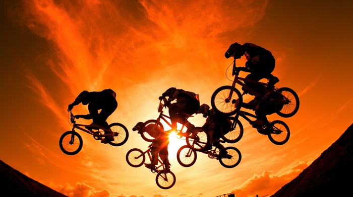 bicycle, sports, Sun, men