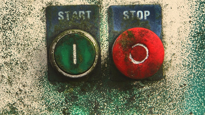 power buttons, start, stop, walls