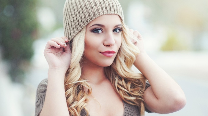 model, portrait, blonde, girl, face