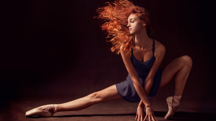 ballerina, redhead, girl, model