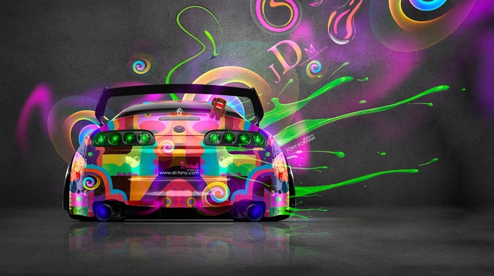 Toyota Supra, Super Car, colorful, Tony Kokhan, JDM