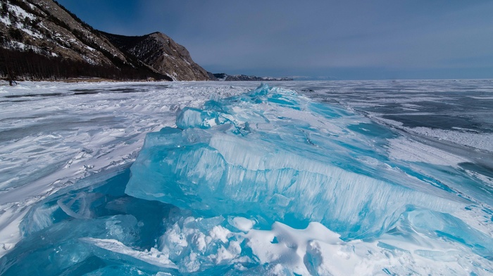 winter, nature, landscape, ice, lake