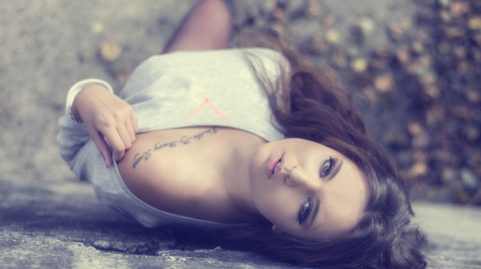 tattoo, face, walls, girl, model