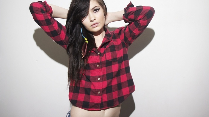 plaid, Danielle Andersen, girl, model